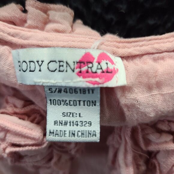 Body Central Womens Tank Top Pink Size Large 100% Cotton Stretch Floral - Picture 5 of 12